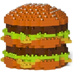 Jekca - Double Beef Burger 01S - Lego - Sculpture - Construction - 4D - Brick Animals - Toys - Avvenice