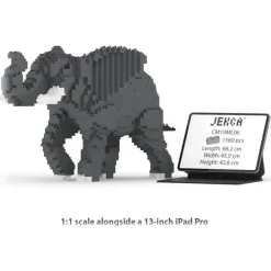 Jekca - Elephant 01 - Big - Lego - Sculpture - Construction - 4D - Brick Animals - Toys - Avvenice