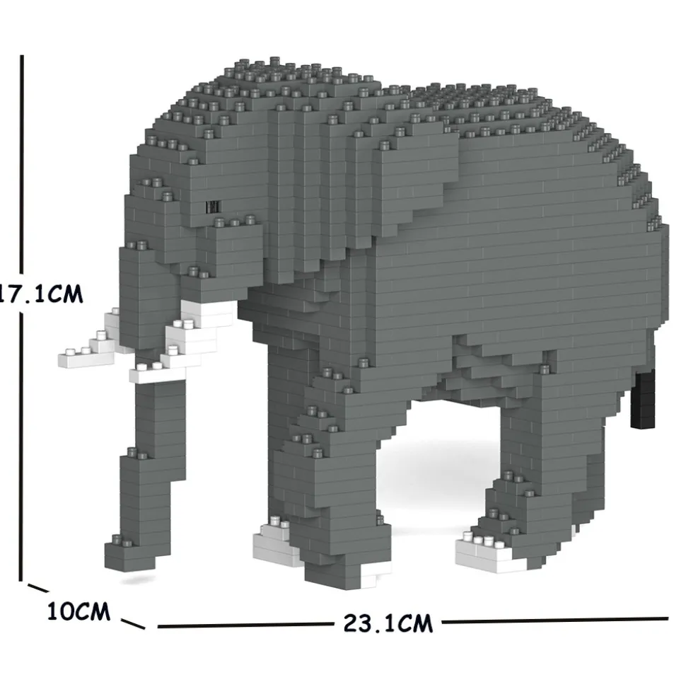 Jekca - Elephant 03S - Lego - Sculpture - Construction - 4D - Brick Animals - Toys - Avvenice