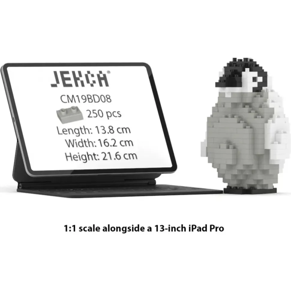 Jekca - Emperor Penguin 02 - Big - Lego - Sculpture - Construction - 4D - Brick Animals - Toys - Avvenice