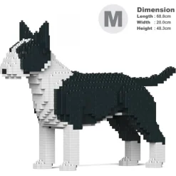 Jekca - English Bull Terrier 01-M01 - Big - Lego - Sculpture - Construction - 4D - Brick Animals - Toys - Avvenice
