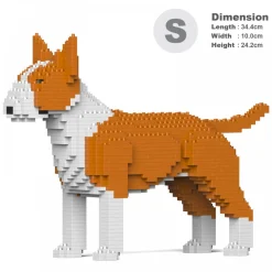 Jekca - English Bull Terrier 01S-M02 - Lego - Sculpture - Construction - 4D - Brick Animals - Toys - Avvenice