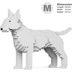 Jekca - English Bull Terrier 01-M03 - Big - Lego - Sculpture - Construction - 4D - Brick Animals - Toys - Avvenice