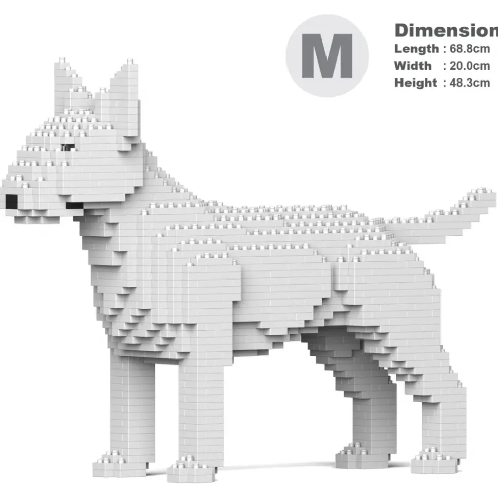 Jekca - English Bull Terrier 01-M03 - Big - Lego - Sculpture - Construction - 4D - Brick Animals - Toys - Avvenice