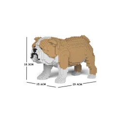 Jekca - English Bulldog - Dog - 01S-M03 - Lego - Sculpture - Construction - 4D - Brick Animals - Toys - Avvenice