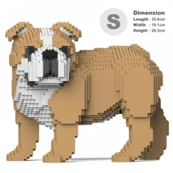Jekca - English Bulldog 4-in-1 Pack 01S-M03 - Lego - Sculpture - Construction - 4D - Brick Animals - Toys - Avvenice