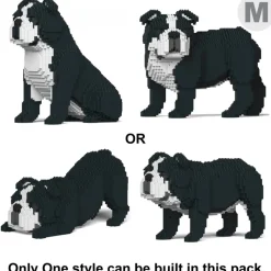 Jekca - English Bulldog 4-in-1 Pack 01-M04 - Big - Lego - Sculpture - Construction - 4D - Brick Animals - Toys - Avvenice