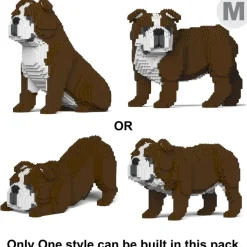 Jekca - English Bulldog 4-in-1 Pack 01-M01 - Big - Lego - Sculpture - Construction - 4D - Brick Animals - Toys - Avvenice