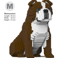 Jekca - English Bulldog 4-in-1 Pack 01-M01 - Big - Lego - Sculpture - Construction - 4D - Brick Animals - Toys - Avvenice