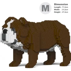 Jekca - English Bulldog 4-in-1 Pack 01-M01 - Big - Lego - Sculpture - Construction - 4D - Brick Animals - Toys - Avvenice