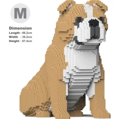 Jekca - English Bulldog 4-in-1 Pack 01-M03 - Big - Lego - Sculpture - Construction - 4D - Brick Animals - Toys - Avvenice