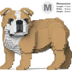 Jekca - English Bulldog 4-in-1 Pack 01-M03 - Big - Lego - Sculpture - Construction - 4D - Brick Animals - Toys - Avvenice