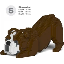Jekca - English Bulldog 4-in-1 Pack 01S-M01 - Lego - Sculpture - Construction - 4D - Brick Animals - Toys - Avvenice
