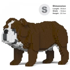 Jekca - English Bulldog 4-in-1 Pack 01S-M01 - Lego - Sculpture - Construction - 4D - Brick Animals - Toys - Avvenice