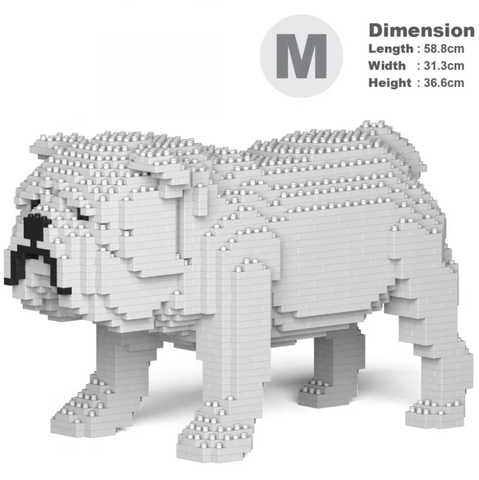 Jekca - English Bulldog 01-M02 - Big - Lego - Sculpture - Construction - 4D - Brick Animals - Toys - Avvenice