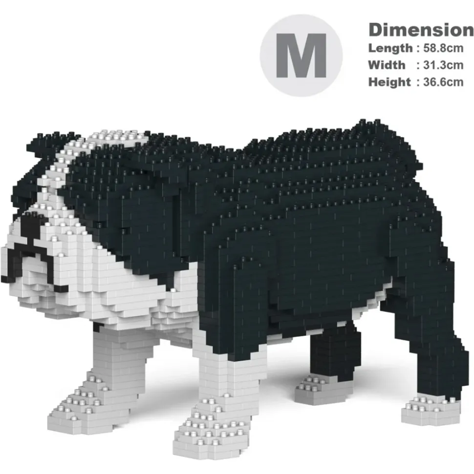 Jekca - English Bulldog 01-M04 - Big - Lego - Sculpture - Construction - 4D - Brick Animals - Toys - Avvenice