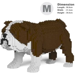 Jekca - English Bulldog 01-M01 - Big - Lego - Sculpture - Construction - 4D - Brick Animals - Toys - Avvenice