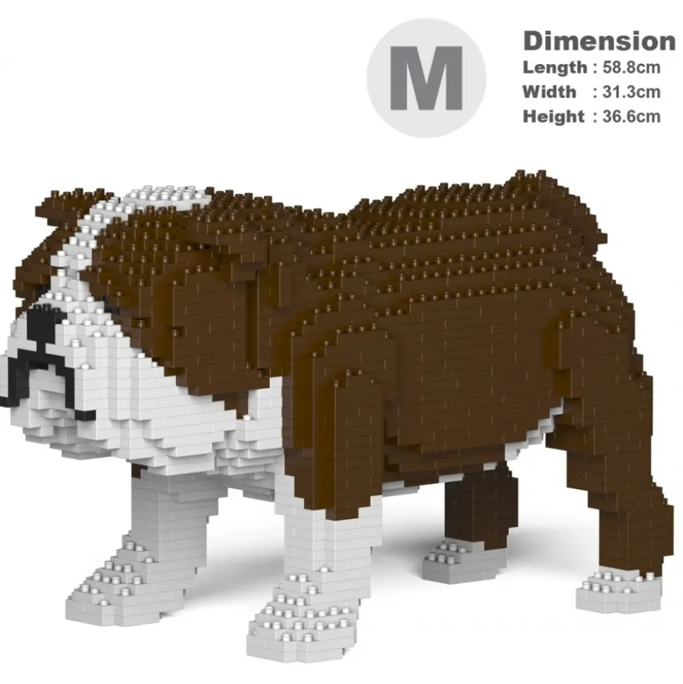 Jekca - English Bulldog 01-M01 - Big - Lego - Sculpture - Construction - 4D - Brick Animals - Toys - Avvenice