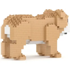 Jekca - English Bulldog Mini 01 - Big - Lego - Sculpture - Construction - 4D - Brick Animals - Toys - Avvenice