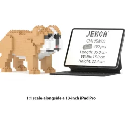 Jekca - English Bulldog Mini 01 - Big - Lego - Sculpture - Construction - 4D - Brick Animals - Toys - Avvenice