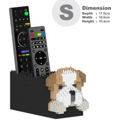 Jekca - English Bulldog Remote Control Rack 01S - Lego - Sculpture - Construction - 4D - Brick Animals - Toys - Avvenice