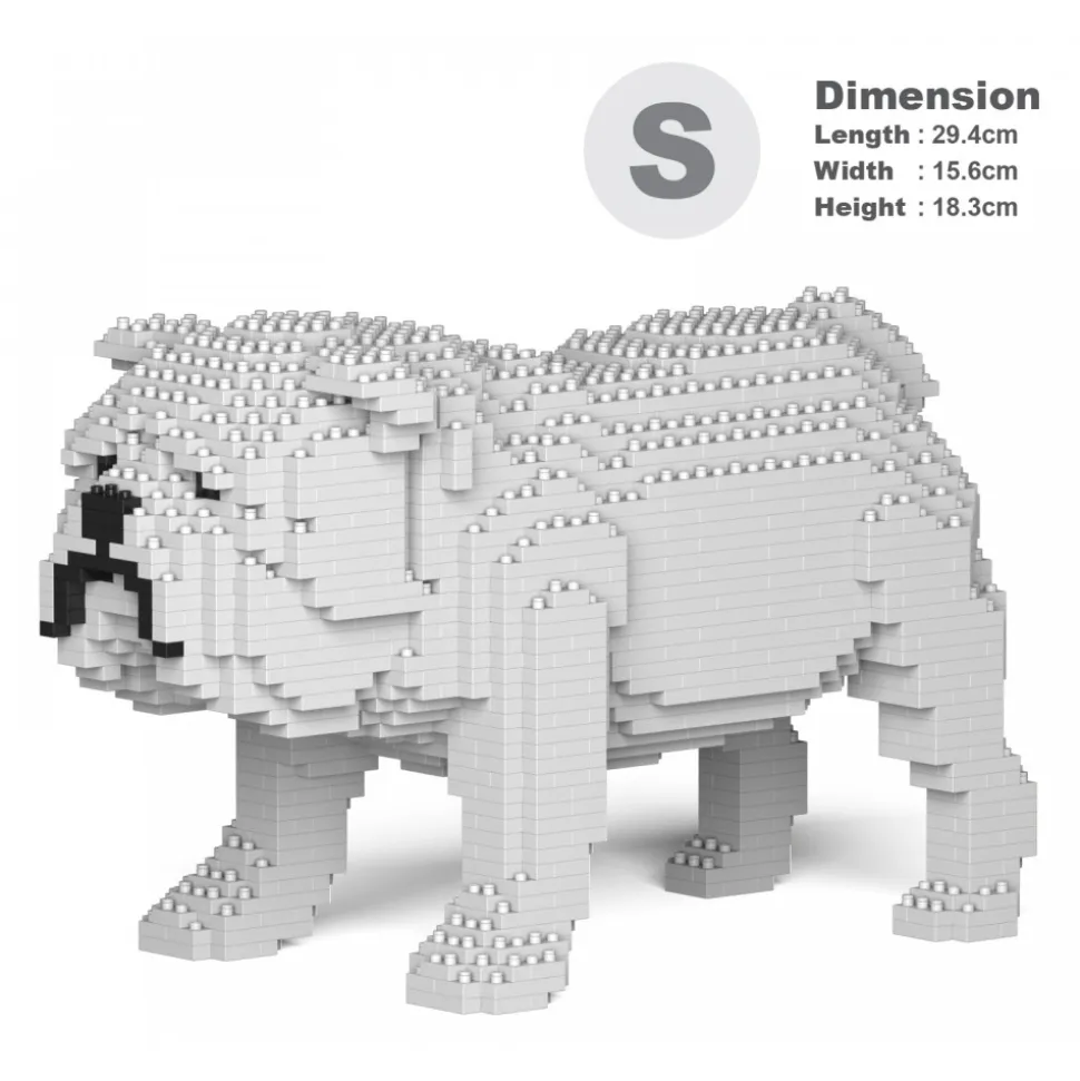 Jekca - English Bulldog 01S-M02 - Lego - Sculpture - Construction - 4D - Brick Animals - Toys - Avvenice
