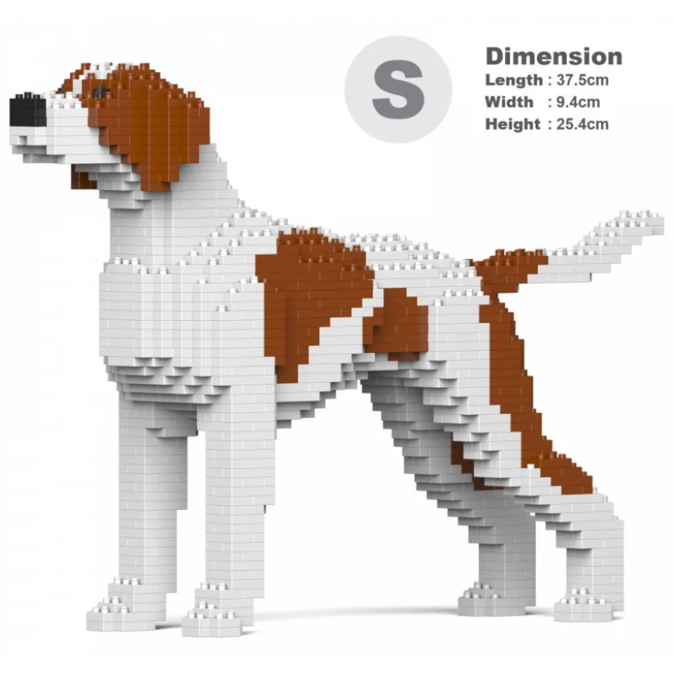 Jekca - English Pointer 01S-M01 - Lego - Sculpture - Construction - 4D - Brick Animals - Toys - Avvenice