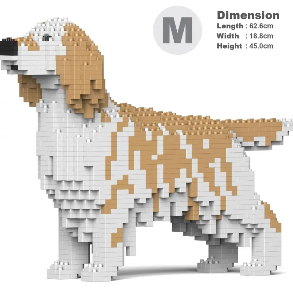 Jekca - English Setter 01-M01 - Big - Lego - Sculpture - Construction - 4D - Brick Animals - Toys - Avvenice