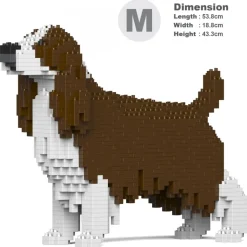 Jekca - English Springer Spaniel 01-M03 - Big - Lego - Sculpture - Construction - 4D - Brick Animals - Toys - Avvenice