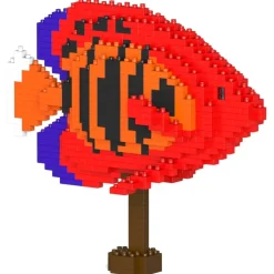 Jekca - Flame Angelfish 01 - Big - Lego - Sculpture - Construction - 4D - Brick Animals - Toys - Avvenice