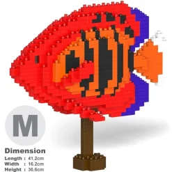 Jekca - Flame Angelfish 01 - Big - Lego - Sculpture - Construction - 4D - Brick Animals - Toys - Avvenice