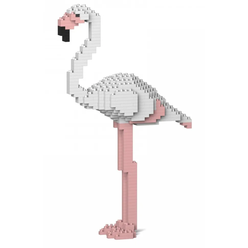 Jekca - Flamingo 01S-M01 - Lego - Sculpture - Construction - 4D - Brick Animals - Toys - Avvenice