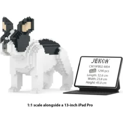 Jekca - French Bulldog 02-M04 - Big - Lego - Sculpture - Construction - 4D - Brick Animals - Toys - Avvenice