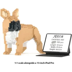 Jekca - French Bulldog 03-M01 - Big - Lego - Sculpture - Construction - 4D - Brick Animals - Toys - Avvenice