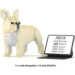 Jekca - French Bulldog 03-M02 - Big - Lego - Sculpture - Construction - 4D - Brick Animals - Toys - Avvenice