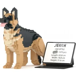 Jekca - German Shepherd 02 - Big - Lego - Sculpture - Construction - 4D - Brick Animals - Toys - Avvenice