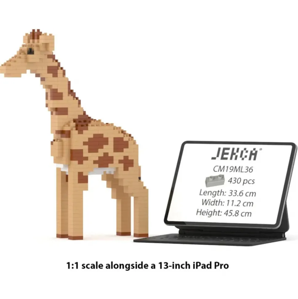 Jekca - Giraffe 02 - Big - Lego - Sculpture - Construction - 4D - Brick Animals - Toys - Avvenice