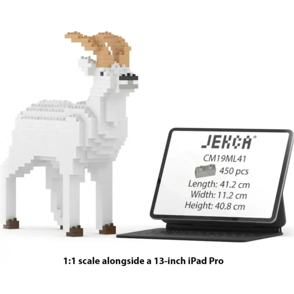 Jekca - Goat 01 - Big - Lego - Sculpture - Construction - 4D - Brick Animals - Toys - Avvenice