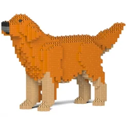 Jekca - Golden Retriever 02-M02 - Big - Lego - Sculpture - Construction - 4D - Brick Animals - Toys - Avvenice