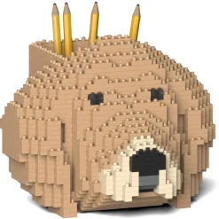 Jekca - Golden Retriever Pencil Cup 01S-M02 - Lego - Sculpture - Construction - 4D - Brick Animals - Toys - Avvenice
