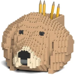 Jekca - Golden Retriever Pencil Cup 01S-M02 - Lego - Sculpture - Construction - 4D - Brick Animals - Toys - Avvenice