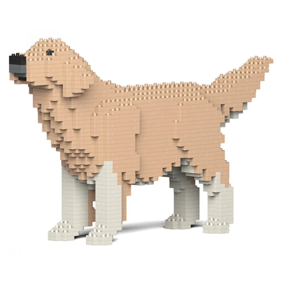 Jekca - Golden Retriever 02S-M01 - Lego - Sculpture - Construction - 4D - Brick Animals - Toys - Avvenice