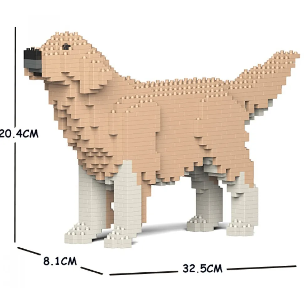 Jekca - Golden Retriever 02S-M01 - Lego - Sculpture - Construction - 4D - Brick Animals - Toys - Avvenice