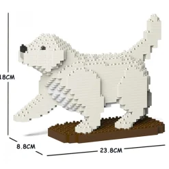 Jekca - Golden Retriever 05S-M01 - Lego - Sculpture - Construction - 4D - Brick Animals - Toys - Avvenice