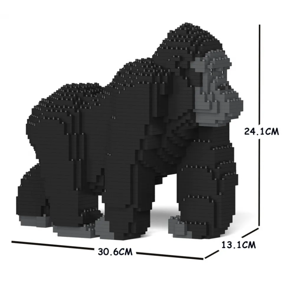 Jekca - Gorilla 01S - Lego - Sculpture - Construction - 4D - Brick Animals - Toys - Avvenice