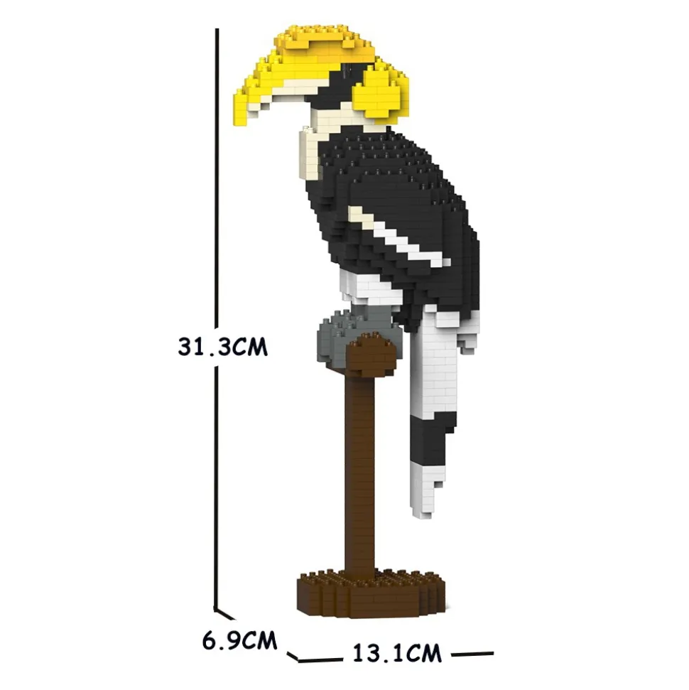 Jekca - Great Hornbill 01S - Lego - Sculpture - Construction - 4D - Brick Animals - Toys - Avvenice
