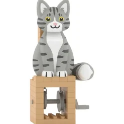 Jekca - Grey Tabby Cat - Automata - Lego - Sculpture - Construction - 4D - Brick Animals - Toys - Avvenice