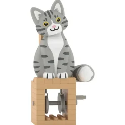 Jekca - Grey Tabby Cat - Automata - Lego - Sculpture - Construction - 4D - Brick Animals - Toys - Avvenice