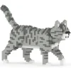 Jekca - Grey Tabby Cat Mini 01 - Lego - Sculpture - Construction - 4D - Brick Animals - Toys - Avvenice