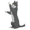 Jekca - Grey Tuxedo Cat 05S - Lego - Sculpture - Construction - 4D - Brick Animals - Toys - Avvenice